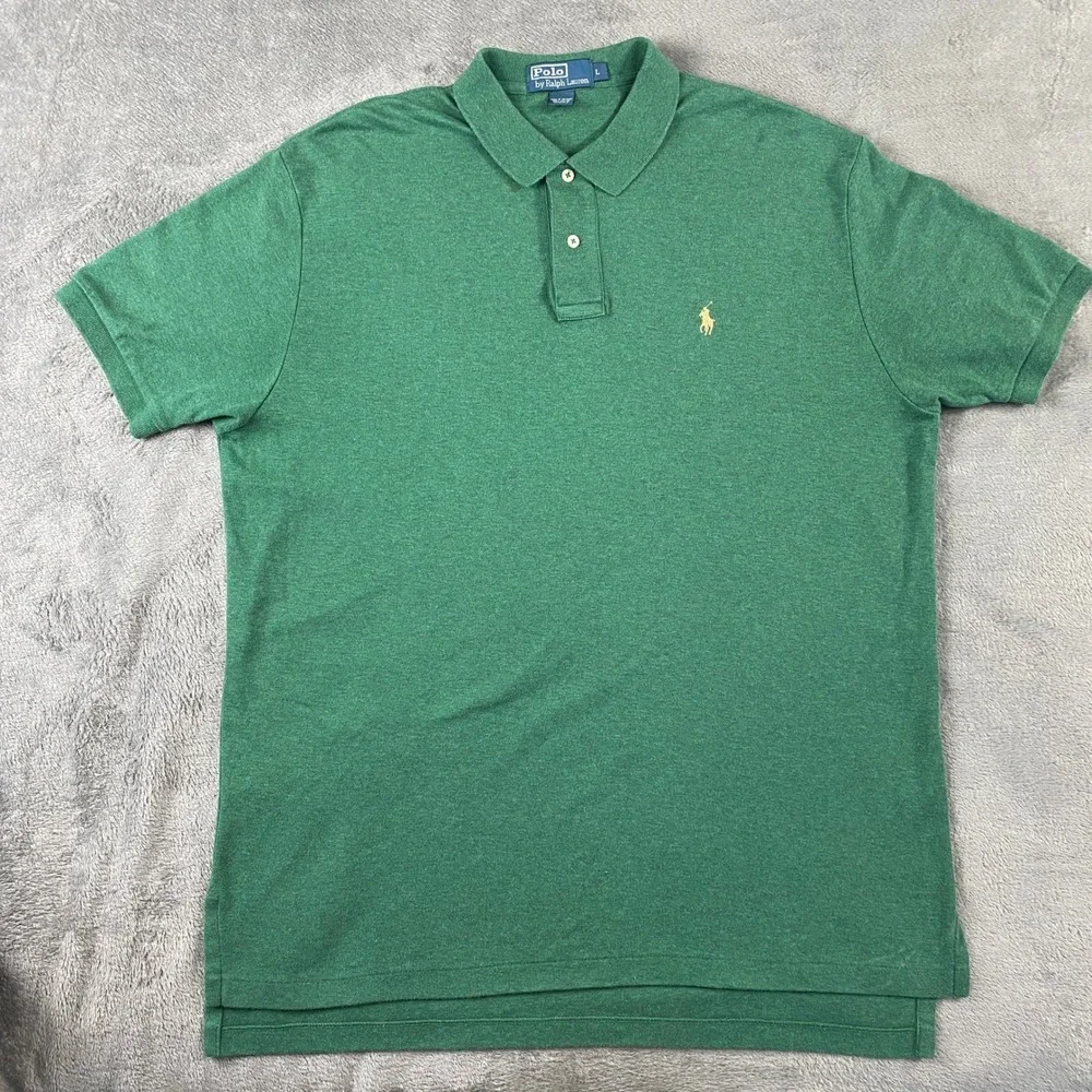 Polo Ralph Lauren Polo Shirt L Verano Green Short Sleeve Heathered Soft Touch